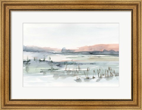 Framed Marsh Cattails II Print