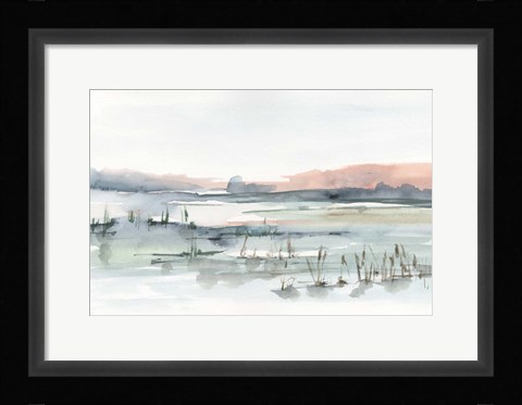 Framed Marsh Cattails II Print