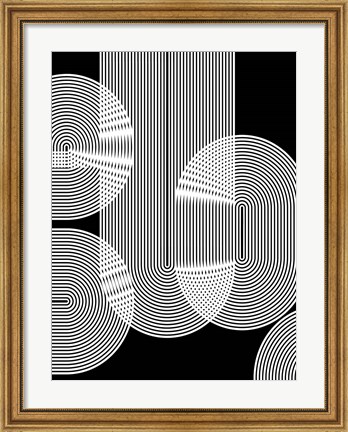 Framed Graphic Black Shapes II Print