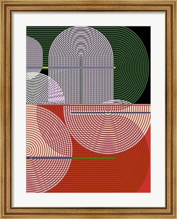 Framed Graphic Colorful Shapes I Print