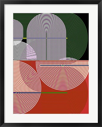 Framed Graphic Colorful Shapes I Print