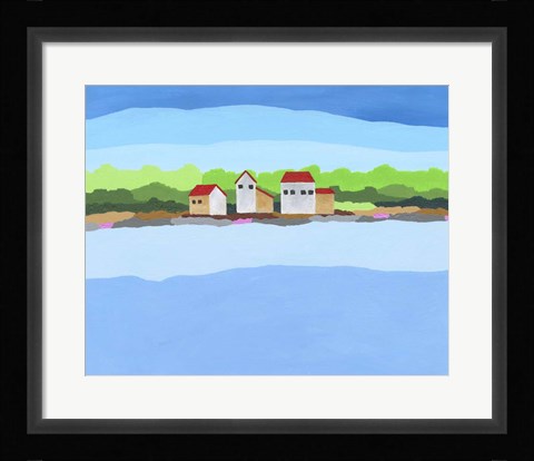 Framed Red Roof Landscape I Print