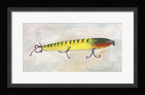 Framed Retro Fishing Lure I Print
