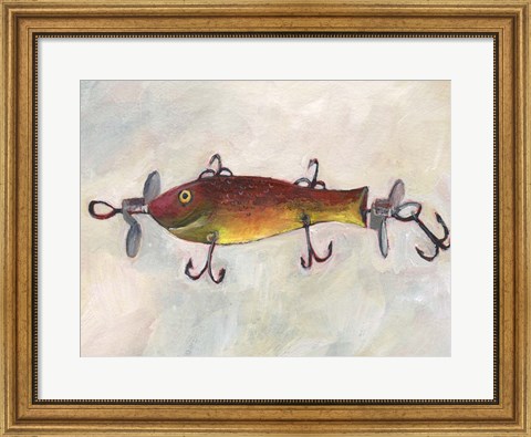 Framed Retro Fishing Lure V Print