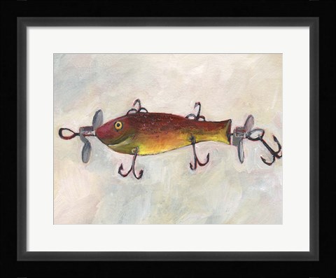 Framed Retro Fishing Lure V Print