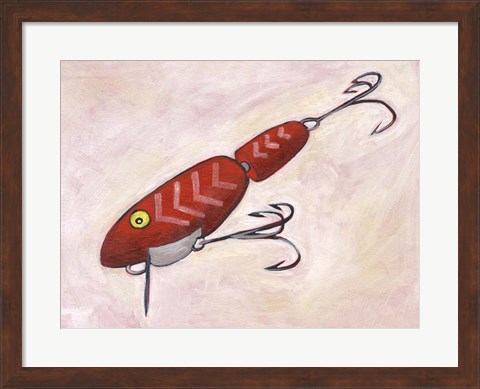 Framed Retro Fishing Lure VI Print