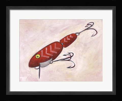 Framed Retro Fishing Lure VI Print