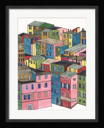 Framed Colorful City I Print