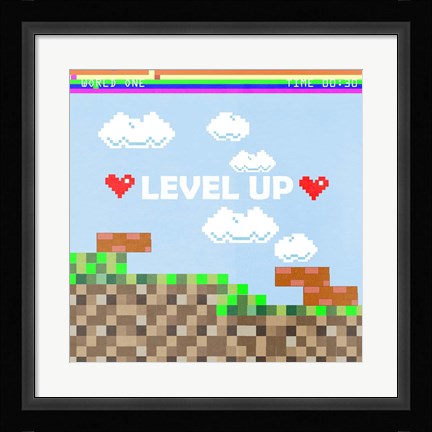 Framed Level Up I Print