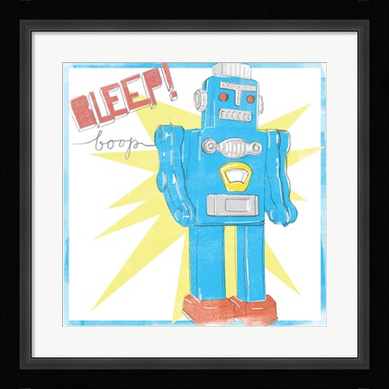 Framed Toy Tin Robots III Print