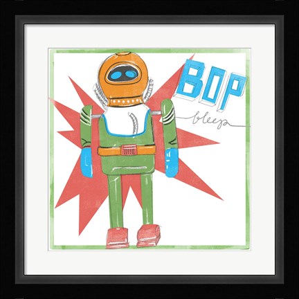 Framed Toy Tin Robots IV Print