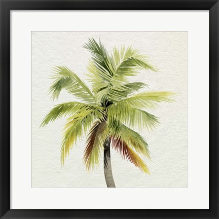 Framed Coco Watercolor Palm I Print