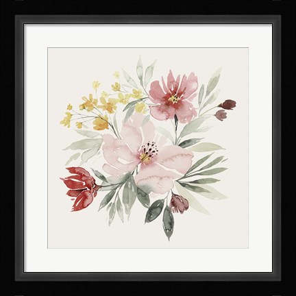 Framed Pink Posy Dance I Print