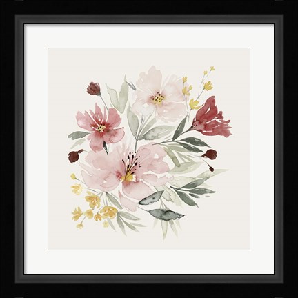 Framed Pink Posy Dance II Print