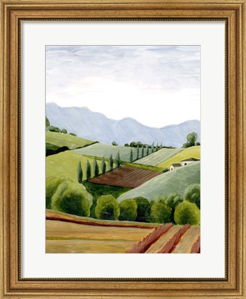 Framed Tuscan Valley Sketch II Print