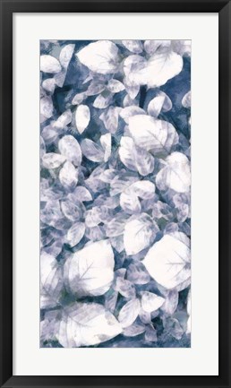 Framed Blue Shaded Leaves VI Print