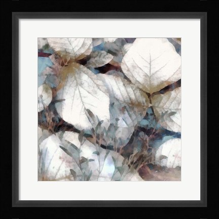 Framed Neutral Summer Leaves I Print