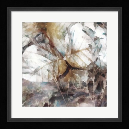 Framed Neutral Summer Leaves II Print