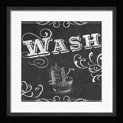 Framed Vintage Laundry Signs I Print
