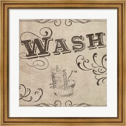 Framed Vintage Laundry Signs II Print