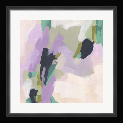 Framed Lavender Swirl I Print