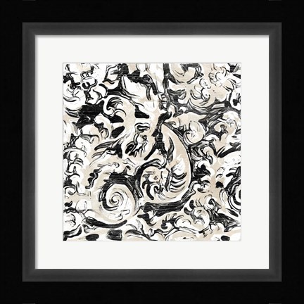 Framed Parchment Brocade V Print