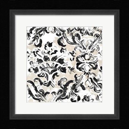 Framed Parchment Brocade VI Print