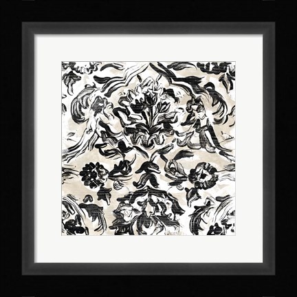 Framed Parchment Brocade VII Print