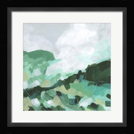Framed Aqua Valley I Print