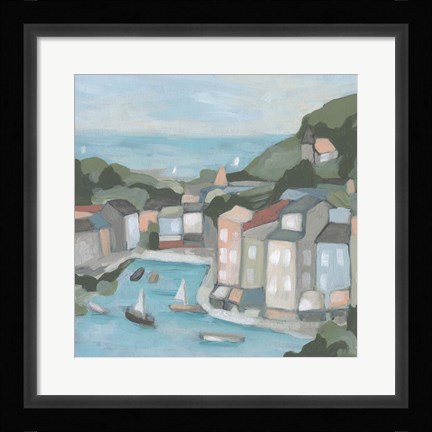 Framed Villa Harbor I Print
