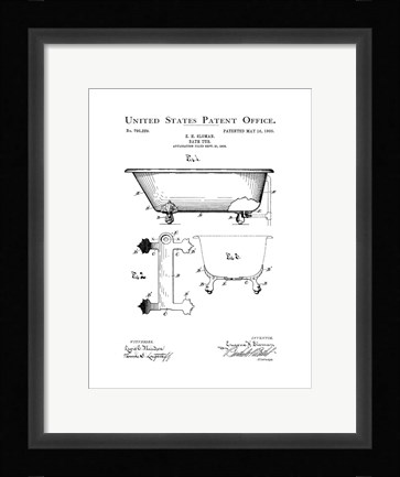 Framed Bath Time Patents I Print