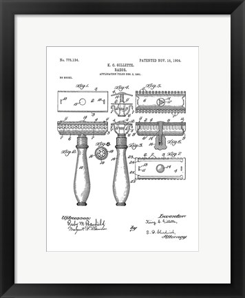 Framed Bath Time Patents III Print