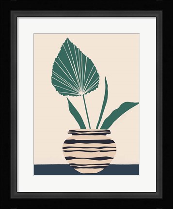 Framed Dancing Vase With Palm I Print
