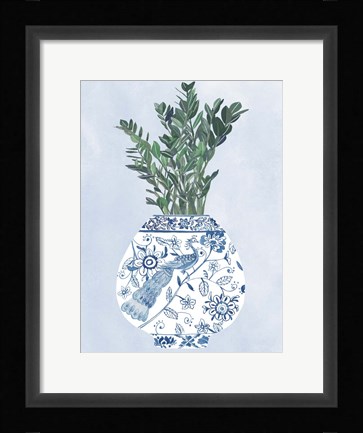 Framed Moonlight Vase I Print