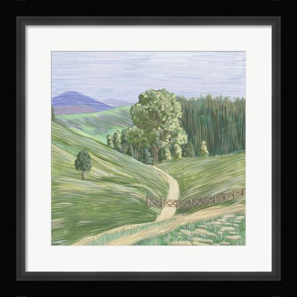 Framed Hill Lines I Print