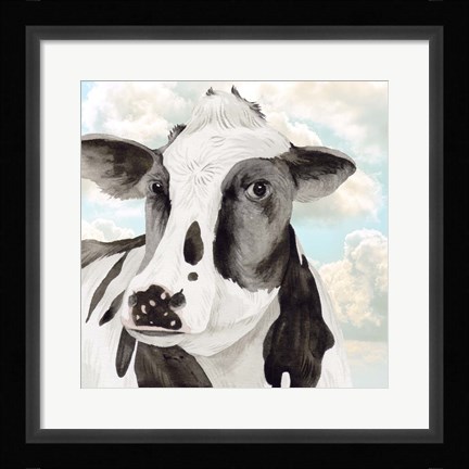 Framed Portrait of a Cow I Print