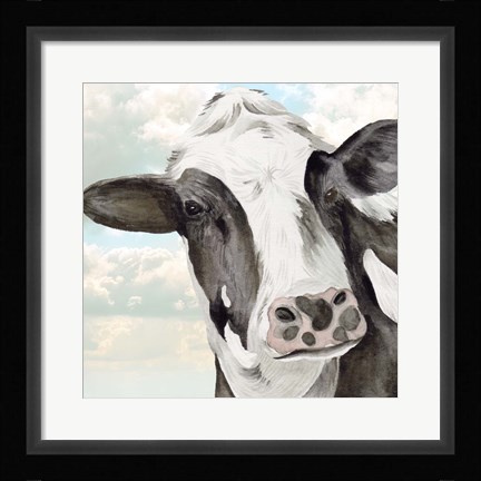 Framed Portrait of a Cow II Print