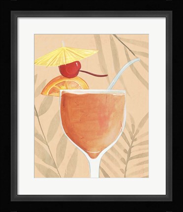 Framed Tropical Cocktail I Print