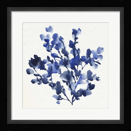 Framed Cobalt Blossom I Print