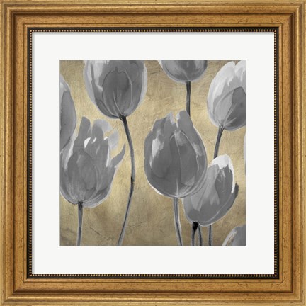 Framed Grey Tulips I Print
