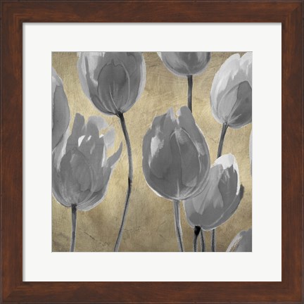 Framed Grey Tulips I Print