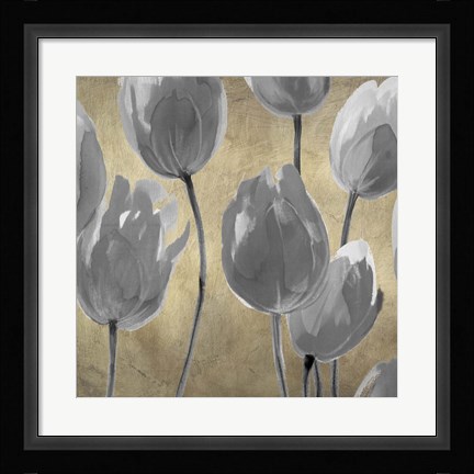 Framed Grey Tulips I Print