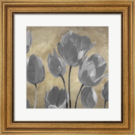 Framed Grey Tulips II Print