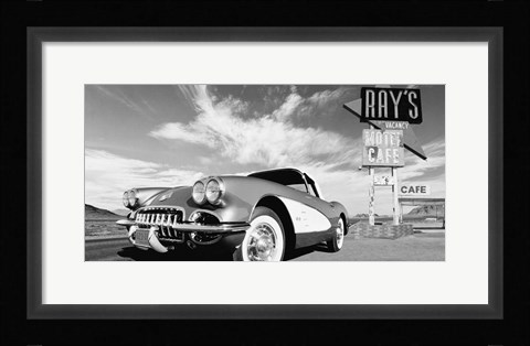 Framed Cruisin' USA (BW) Print