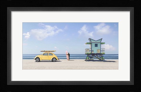 Framed Waiting for the Waves, Miami Beach (detail) Print