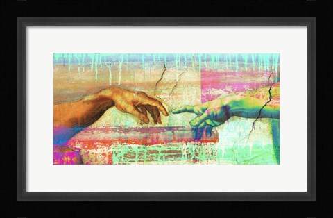 Framed Michelangelo's Creation of Adam 2.0 (detail) Print