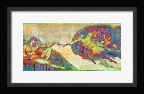 Framed Creation of Adam 2.0 Print