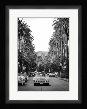 Framed Boulevard in Hollywood (BW) Print