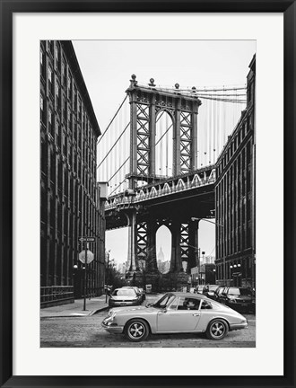Framed By the Manhattan Bridge (BW) Print