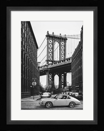 Framed By the Manhattan Bridge (BW) Print